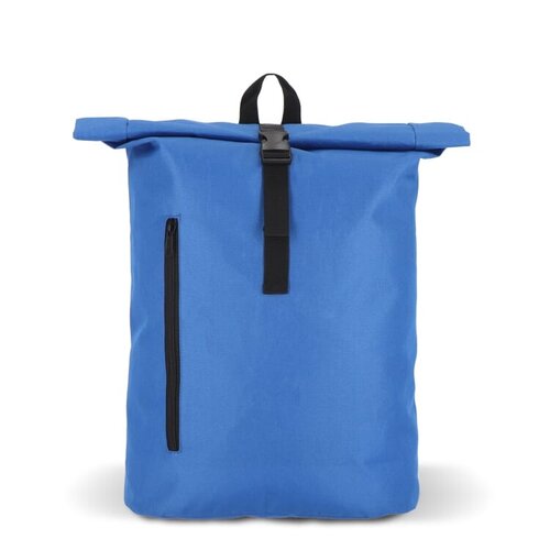 R-PET 600D rolltop rugzak 20 liter – DeBle duurzame rugzak met logo van gerecycled PET, met voorvak, rolltop-sluiting en verstelbare schouderbanden voor bedrijven
