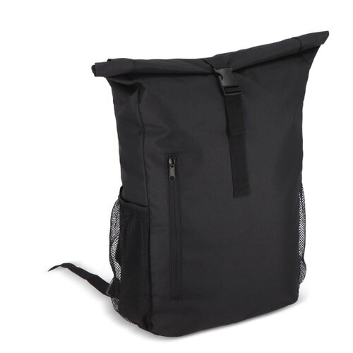 R-PET 600D rolltop fietsrugzak 20 liter – DeBle duurzame fietsrugzak van gerecycled PET met clips, rolltop-sluiting en afneembare schouderbanden voor bedrijven
