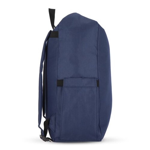 R-PET 600D rolltop gesp rugzak 20 liter – DeBle duurzame rugzak van gerecycled PET met logo, voorvak, zijvak en verstelbare schouderbanden voor bedrijven