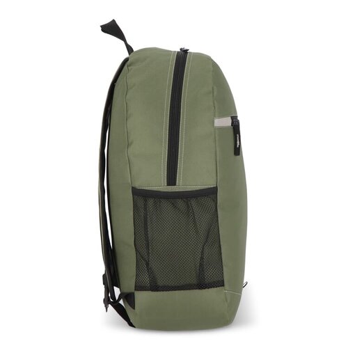 R-PET 600D Nevada rugzak 18 liter – DeBle duurzame rugzak van gerecycled PET met logo, reflecterende strip en gaas zijvak voor bedrijven