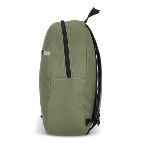 R-PET 600D Nevada rugzak 18 liter – DeBle duurzame rugzak van gerecycled PET met logo, reflecterende strip en gaas zijvak voor bedrijven