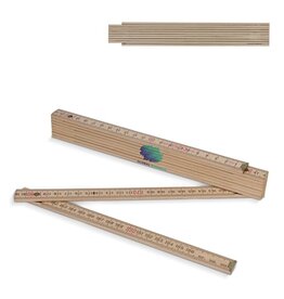 Houten duimstok 2 meter bedrukken met logo DeBle meetlat premium NL BE