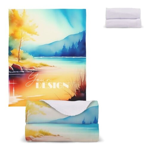 OEKO-TEX® polar fleece deken LT90101 met full-color bedrukking en logo 120 x 150 cm