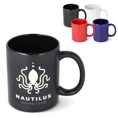 Matte mok Oslo 350 ml met glanzende binnenkant en logo bedrukken DeBle
