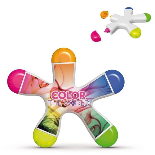 markeerstift drop LT81409 DeBle vijfkleurige markeerstift met bedrukkingsruimte