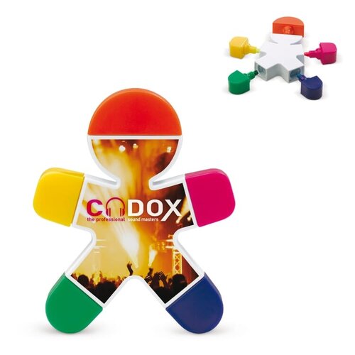 markeerstift mens LT81487 DeBle 5-kleurige markeerstift poppetje design