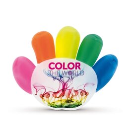 markeerstift hand LT81485 DeBle vijfkleurige markeerstift in handvorm met bedrukkingsruimte