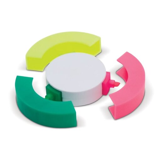 markeerstift puck LT81421 DeBle ronde driekleurige markeerstift met groot drukoppervlak