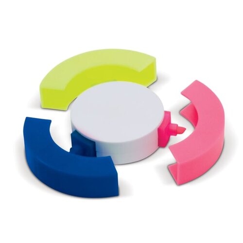 markeerstift puck LT81421 DeBle ronde driekleurige markeerstift met groot drukoppervlak