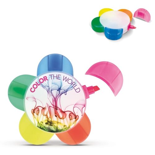 markeerstift bloem LT81401 DeBle vijfkleurige frosty markeerstift in bloemvorm