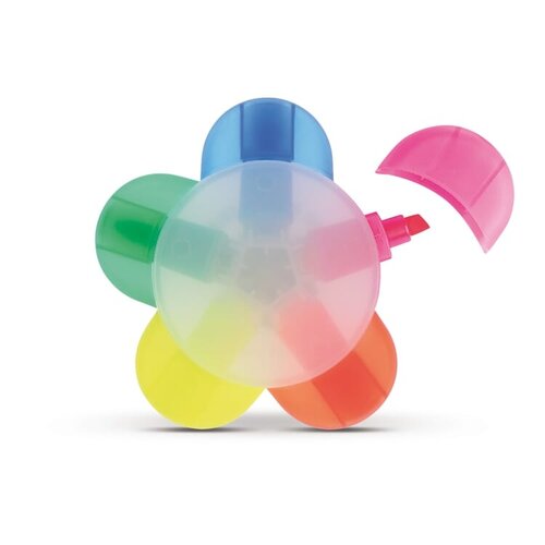 markeerstift bloem LT81401 DeBle vijfkleurige frosty markeerstift in bloemvorm