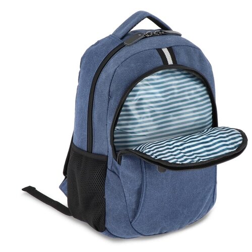 gerecycled katoenen canvas rugzak harper LT95297 DeBle duurzame rugzak met laptopvak en gerecyclede details