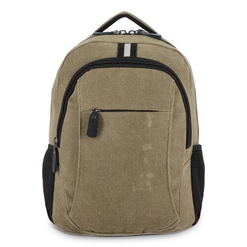 gerecycled katoenen canvas rugzak harper LT95297 DeBle duurzame rugzak met laptopvak en gerecyclede details