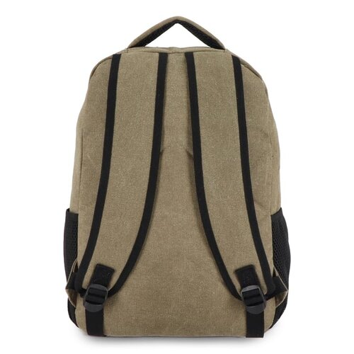 gerecycled katoenen canvas rugzak harper LT95297 DeBle duurzame rugzak met laptopvak en gerecyclede details