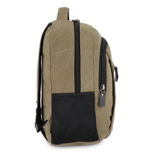 gerecycled katoenen canvas rugzak harper LT95297 DeBle duurzame rugzak met laptopvak en gerecyclede details