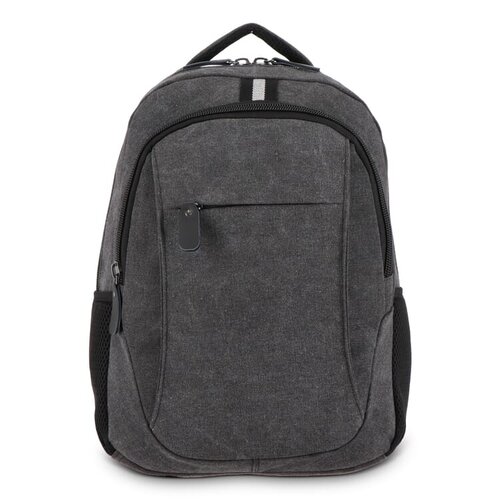 gerecycled katoenen canvas rugzak harper LT95297 DeBle duurzame rugzak met laptopvak en gerecyclede details