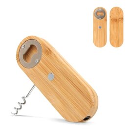 bamboe flesopener LT93097 DeBle multifunctionele duurzame flesopener van bamboe