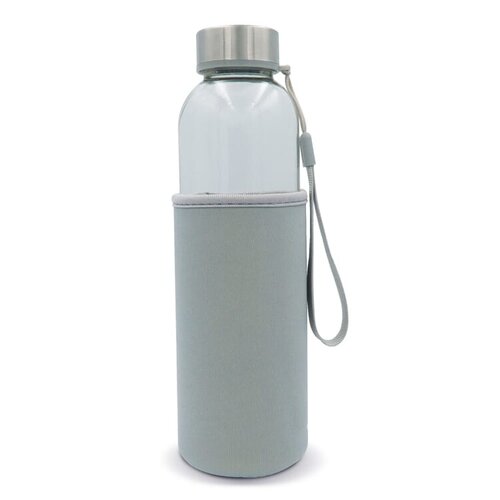 waterfles glas met sleeve LT98822 DeBle duurzame 500ml glazen drinkfles met beschermende sleeve en draagbandje