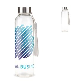 glazen waterfles LT98812 DeBle duurzame 500ml glazen drinkfles met draagbandje en geschenkverpakking
