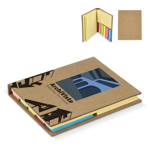 DeBle kraftpapier sticky notes LT92087 duurzaam sticky notes relatiegeschenk