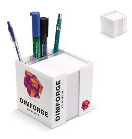 DeBle papierkubus de luxe 10x10x10cm LT91767 wit papier kubusdoos B2B relatiegeschenk