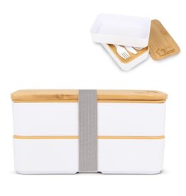 DéBlé Bento lunchbox R-PP & bamboe LT90455 bedrukt met logo