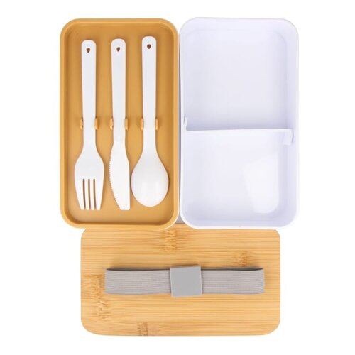 DéBlé Bento lunchbox R-PP & bamboe LT90455 bedrukt met logo