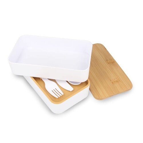 DéBlé Bento lunchbox R-PP & bamboe LT90455 bedrukt met logo