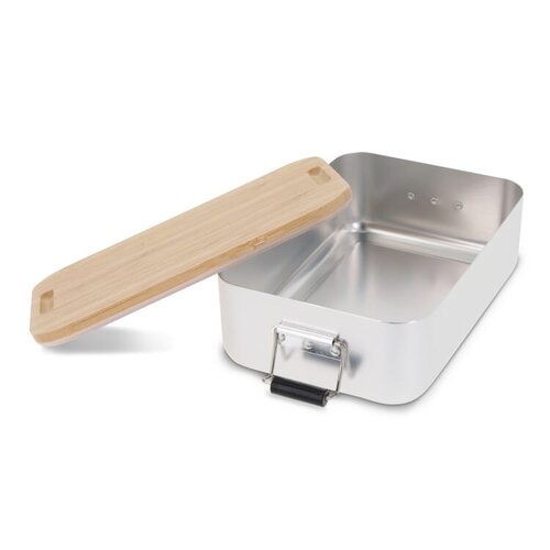 aluminium lunchbox met bamboe deksel LT90456 DeBle duurzaam B2B relatiegeschenk