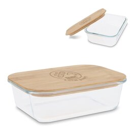 DeBle glazen lunchbox met bamboe deksel LT90457 bedrukt of gegraveerd met logo
