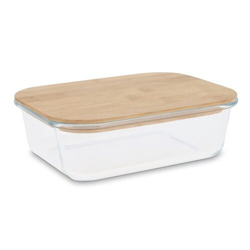 DeBle glazen lunchbox met bamboe deksel LT90457 bedrukt of gegraveerd met logo