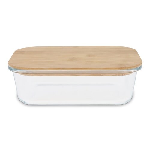 DeBle glazen lunchbox met bamboe deksel LT90457 bedrukt of gegraveerd met logo