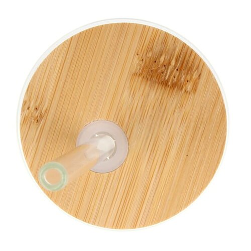 DeBle glas met bamboe deksel 450 ml LT98320 duurzaam glas met bamboe deksel