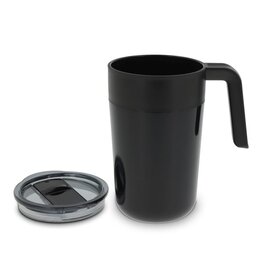 DeBle dubbelwandige koffiebeker 400 ml LT98834 duurzame dubbelwandige koffiebeker met logo