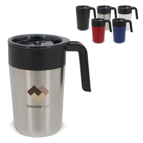 DeBle dubbelwandige koffiebeker 400 ml LT98834 duurzame dubbelwandige koffiebeker met logo