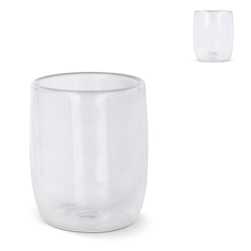 DeBle dubbelwandig koffieglas 230 ml LT50541 premium dubbelwandig koffieglas met logo