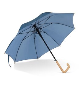 DeBle R-PET paraplu bedrukt LT97113 luxe haakhandvat stormproof paraplu voor bedrijven