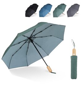 DeBle R-PET opvouwbare paraplu bedrukt LT97112 compacte duurzame paraplu voor bedrijven