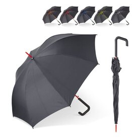 DeBle stokparaplu bedrukt LT97109 kleurrijk frame stevige zakelijke paraplu voor bedrijven