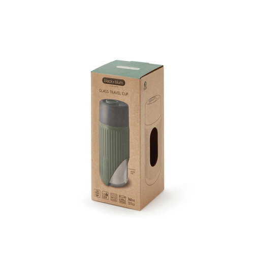 DeBle glazen travel cup 340ml p439.16 lekvrij bedrukt relatiegeschenk