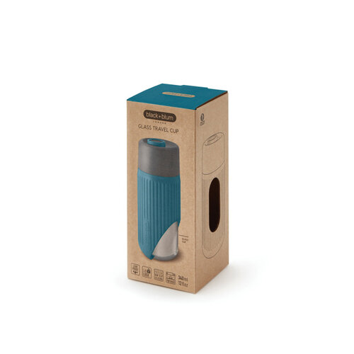 DeBle glazen travel cup 340ml p439.16 lekvrij bedrukt relatiegeschenk