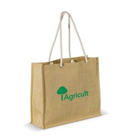 DeBle schoudertas jute LT91322 bedrukte tas
