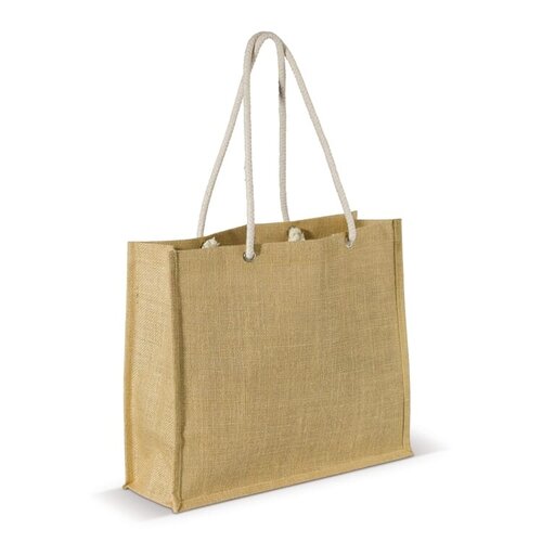 DeBle schoudertas jute LT91322 bedrukte tas