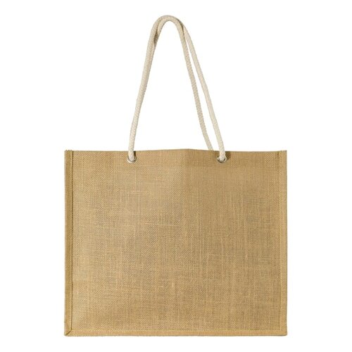 DeBle schoudertas jute LT91322 bedrukte tas