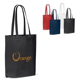 DeBle canvas schoudertas OEKO-TEX bedrukt met logo