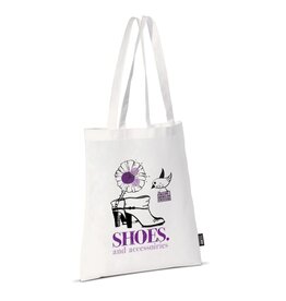 DeBle witte non woven schoudertas bedrukt met logo