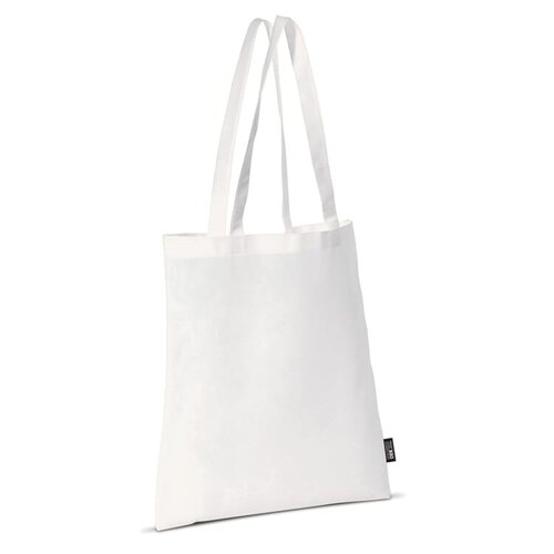DeBle witte non woven schoudertas bedrukt met logo