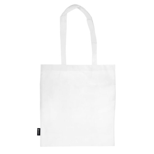 DeBle witte non woven schoudertas bedrukt met logo