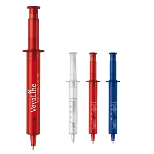 DeBle injectiespuitpen transparant LT87227 met logo bedrukking