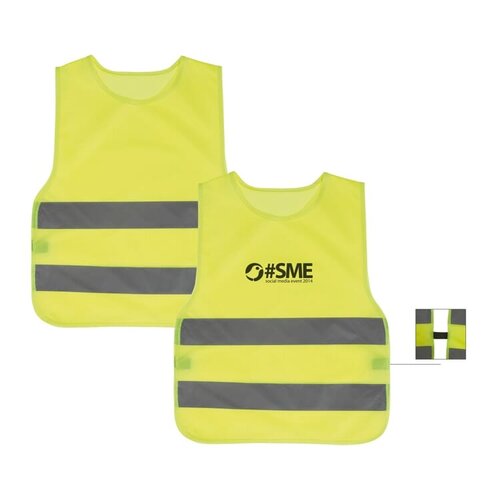DeBle veiligheidsvest kinderen geel LT90922 met logo bedrukking